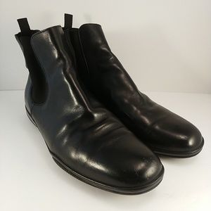 Prada Black Leather Mens Chelsea Boot